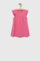 ružová Dievčenské bavlnené šaty United Colors of Benetton Dievčenský