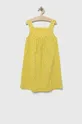 rumena Otroška bombažna obleka United Colors of Benetton Dekliški