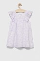 United Colors of Benetton sukienka lniana dziecięca 44JRGV00R.P.SEASONAL fioletowy SS23