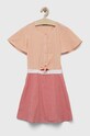 United Colors of Benetton rochie din bumbac pentru copii mini portocaliu 47KTCV01B.G.SEASONAL