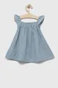 Detské bavlnené šaty United Colors of Benetton modrá