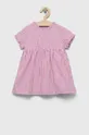 фіолетовий Дитяча бавовняна сукня United Colors of Benetton Для дівчаток