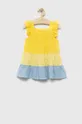 κίτρινο Παιδικό βαμβακερό φόρεμα United Colors of Benetton Για κορίτσια