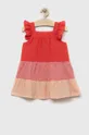 помаранчевий Дитяча бавовняна сукня United Colors of Benetton Для дівчаток