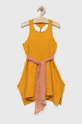 pomarańczowy Sisley sukienka bawełniana dziecięca Dziewczęcy