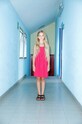 Sisley vestito di cotone bambina midi rosa 48TAYV00F.G.SEASONAL