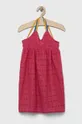 Dječja pamučna haljina Sisley roza