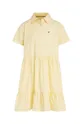 Хлопковое детское платье Tommy Hilfiger жёлтый