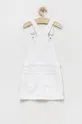 Dievčenské rifľové šaty Calvin Klein Jeans biela