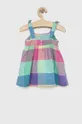 GAP sukienka z domieszką lnu dziecięca multicolor