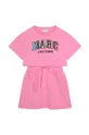 Παιδικό βαμβακερό φόρεμα Marc Jacobs ροζ