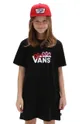 μαύρο Παιδικό βαμβακερό φόρεμα Vans VANS LOVE TEE DRESS Black Για κορίτσια