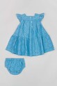 Fete zippy rochie din bumbac pentru bebeluși ZBGAP0501.23009 albastru