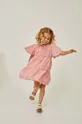 roza Otroška bombažna obleka zippy Dekliški
