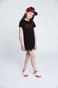 μαύρο Παιδικό βαμβακερό φόρεμα DKNY Για κορίτσια