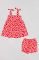 červená Detské bavlnené šaty zippy Dievčenský