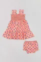 розовый Детское хлопковое платье zippy Для девочек