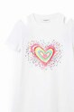 Fete Desigual rochie din bumbac pentru copii 23SGVK09 alb