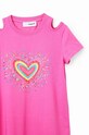 Fete Desigual rochie din bumbac pentru copii 23SGVK09 roz