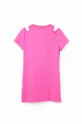 ροζ Παιδικό βαμβακερό φόρεμα Desigual