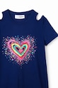 Desigual rochie din bumbac pentru copii 23SGVK09 bleumarin SS23