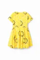 rumena Otroška bombažna obleka Desigual
