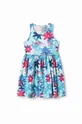 блакитний Дитяча бавовняна сукня Desigual Для дівчаток