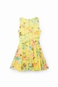 Desigual sukienka bawełniana dziecięca żółty 23SGVK21