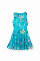 Дитяча бавовняна сукня Desigual бірюзовий 23SGVK21