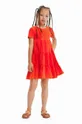 oranžna Otroška obleka Desigual Dekliški