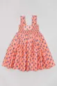 růžová Dětské bavlněné šaty zippy Dívčí