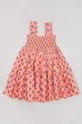Παιδικό βαμβακερό φόρεμα zippy ροζ