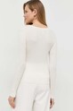 Odzież Guess longsleeve z domieszką jedwabiu W3RR32.Z30L1 beżowy