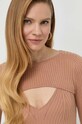 Guess longsleeve din amestec de mătase bej W3RR32.Z30L1