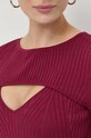 Guess longsleeve z domieszką jedwabiu W3RR32.Z30L1 bordowy