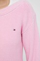 Tommy Hilfiger pamut pulóver WW0WW37018.PPYX rózsaszín