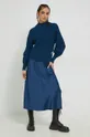 Βαμβακερό πουλόβερ HUGO σκούρο μπλε