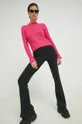 Βαμβακερό πουλόβερ Tommy Jeans ροζ