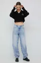 Pulover s dodatkom vune Calvin Klein Jeans crna