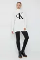 Calvin Klein Jeans sweter z domieszką wełny beżowy