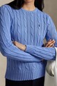 Polo Ralph Lauren sweter bawełniany fioletowy 211891640