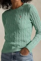 Хлопковый свитер Polo Ralph Lauren зелёный 211891640