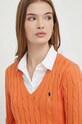 Βαμβακερό πουλόβερ Polo Ralph Lauren πορτοκαλί 211891641