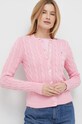 Хлопковый кардиган Polo Ralph Lauren розовый 211891643