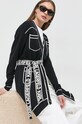 Karl Lagerfeld kardigán gyapjú keverékből 230W2011 fekete
