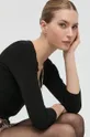 czarny Elisabetta Franchi sweter z domieszką jedwabiu