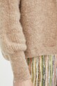 American Vintage kardigan z domieszką wełny GILET ML COL CHALE EAST19A beżowy