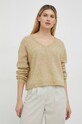 American Vintage sweter wełniany beżowy RAZ18IE23