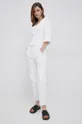 Βαμβακερό πουλόβερ Sisley λευκό