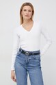 United Colors of Benetton pulover de bumbac subtiri alb 1091D4625.101
